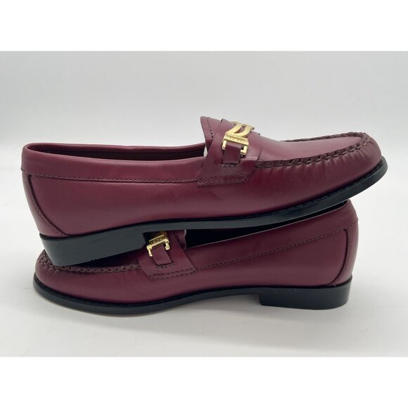 G.H. Bass Weejuns Burgundy Leather Womens Loafers Size 6M With Gold Bit Detail - Picture 9 of 13
